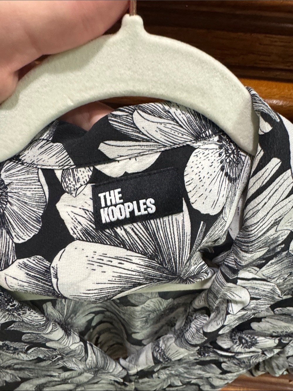 The Kooples Black and White Floral Button-Down Shirt - Picture 2 of 4